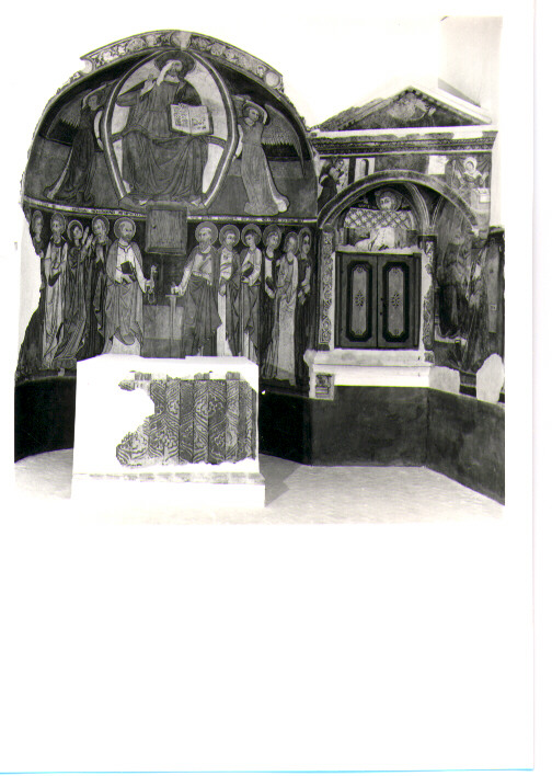 Cristo benedicente e angeli; dodici Apostoli, Cristo benedicente (dipinto) di Aiello Antonio (prima metà sec. XVI)