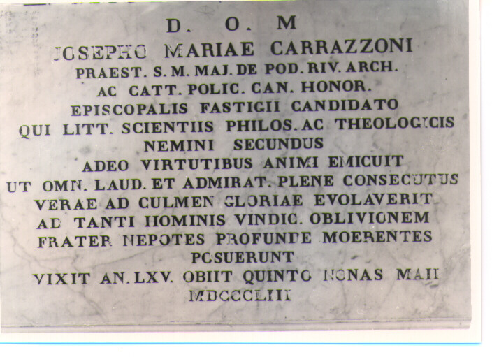 monumento funebre - bottega Italia meridionale (seconda metà sec. XIX)