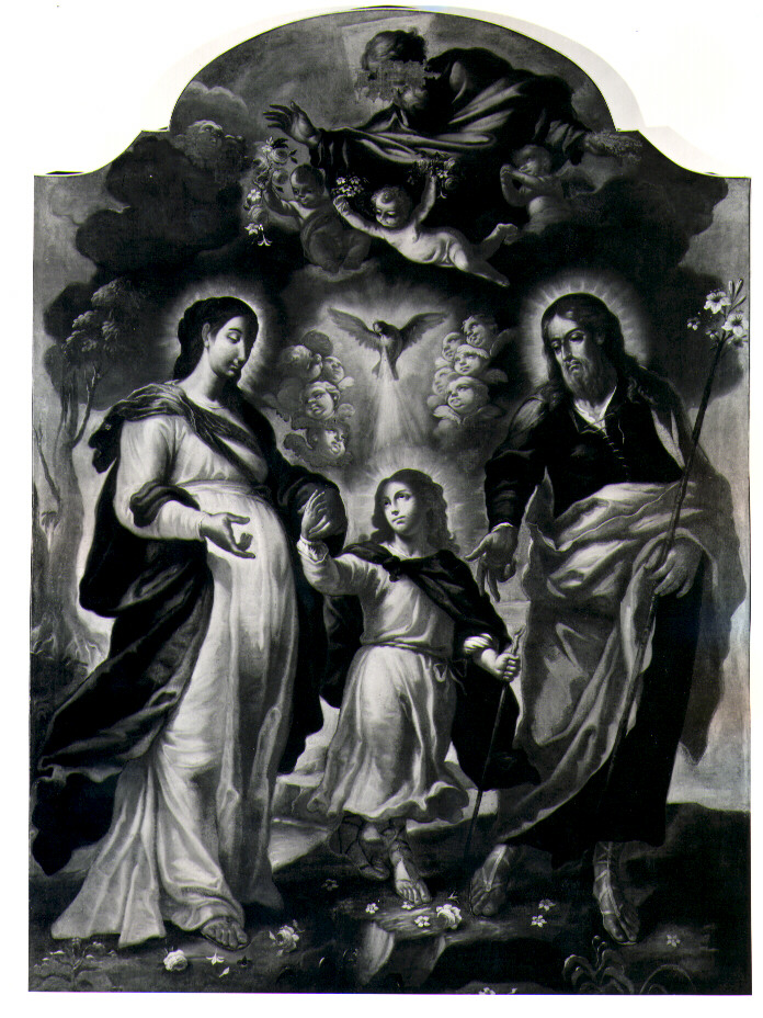 Sacra Famiglia (dipinto) di Ferrari Salvatore (sec. XVIII)