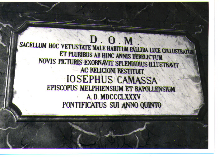 lapide documentaria - bottega Italia meridionale (sec. XIX)