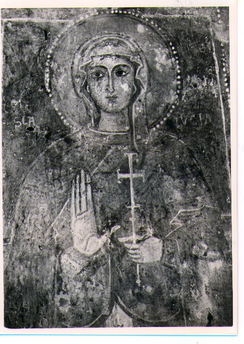 Madonna con Bambino e Santa Lucia, Madonna con Bambino (dipinto) - ambito Italia meridionale (sec. XIII)