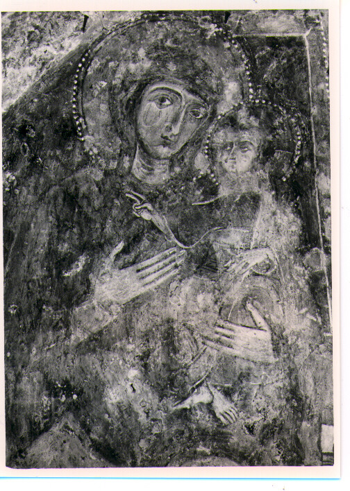 Madonna con Bambino e Santa Lucia, Madonna con Bambino (dipinto) - ambito Italia meridionale (sec. XIII)