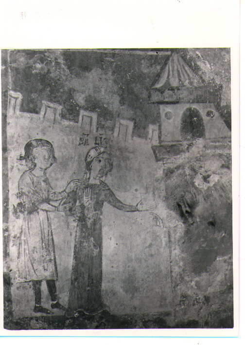Santa Lucia davanti al giudice Pascasio (?) (dipinto) - ambito Italia meridionale (sec. XIII)