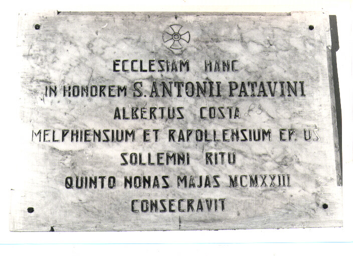 lapide documentaria - bottega Italia meridionale (sec. XX)