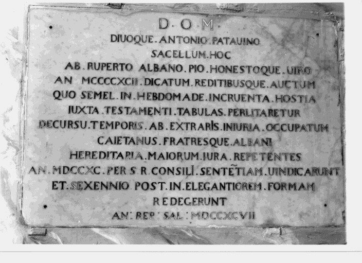 lapide documentaria - bottega lucana (sec. XVIII)