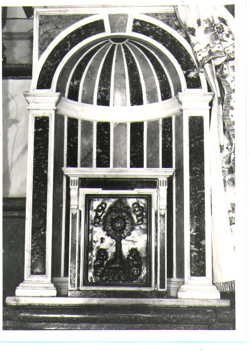 ostensorio (sportello di tabernacolo) - bottega napoletana (fine/inizio secc. XVIII/ XIX)