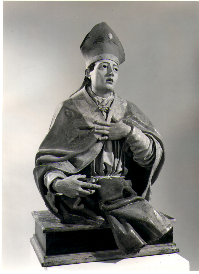 Santo vescovo (scultura) di Colombo Giacomo (bottega) (primo quarto sec. XVIII)