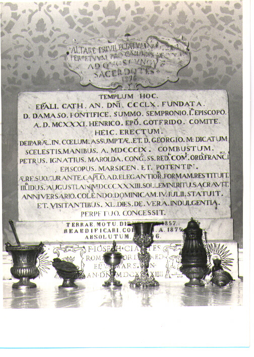 lapide documentaria - bottega Italia meridionale (sec. XIX)