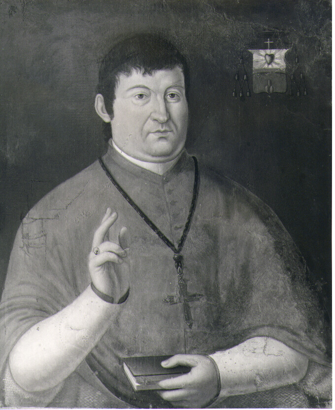 ritratto di ecclesiastico (dipinto) - ambito lucano (fine/inizio secc. XVIII/ XIX)