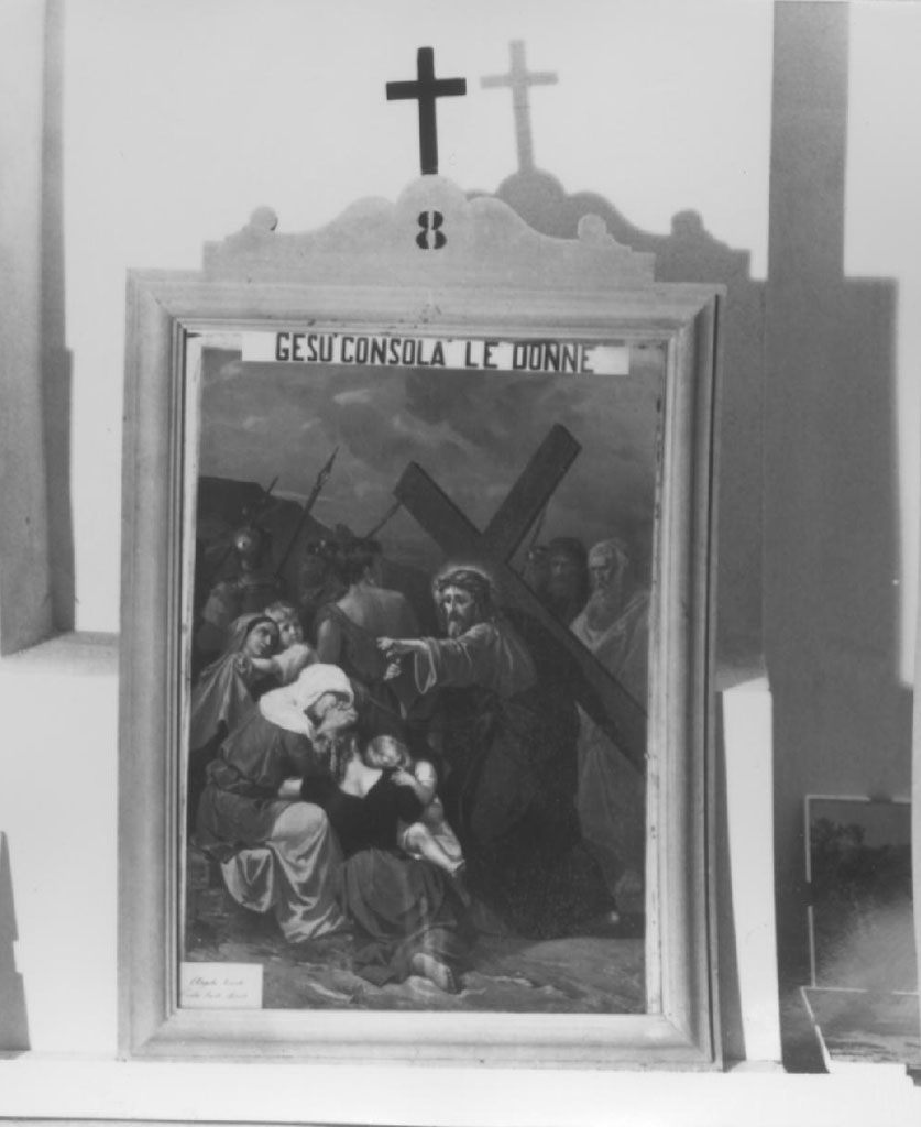 stazione VIII: Gesù consola le donne di Gerusalemme (stampa, serie) - ambito lucano (sec. XX)