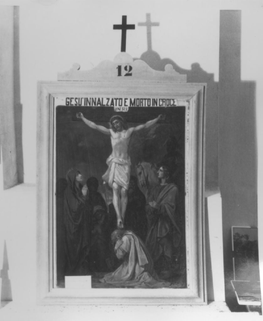 stazione XII: Gesù innalzato e morto in croce (stampa, serie) - ambito lucano (sec. XX)