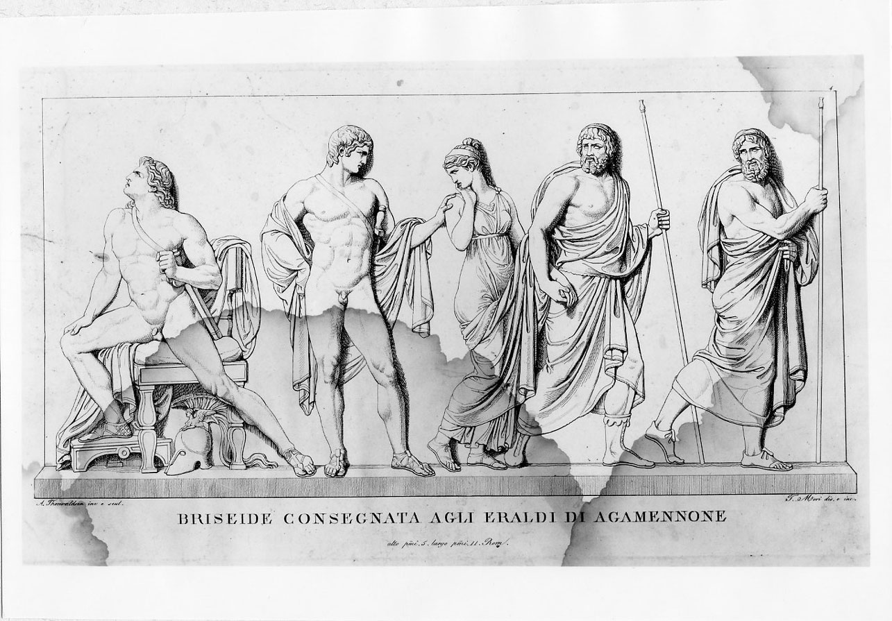 Briseide consegnata agli araldi di Agamennone (stampa) di Mori Ferdinando, Thorwaldsen Bertel (sec. XIX)