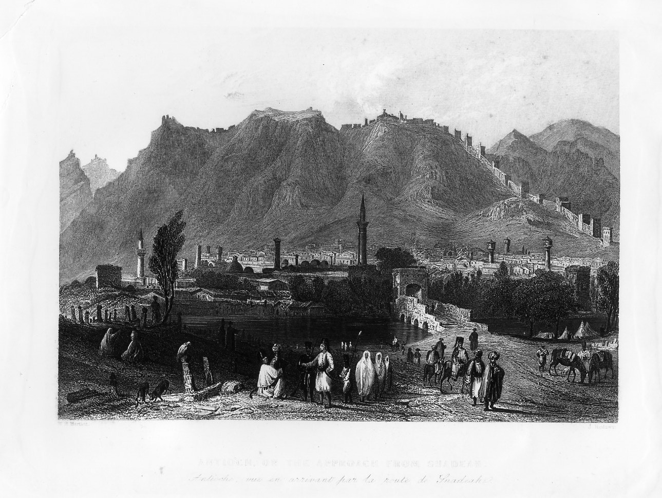 Veduta di Antiochia dalla strada per Suadeah (stampa smarginata) di De Vegni A, Redaway J (sec. XIX)