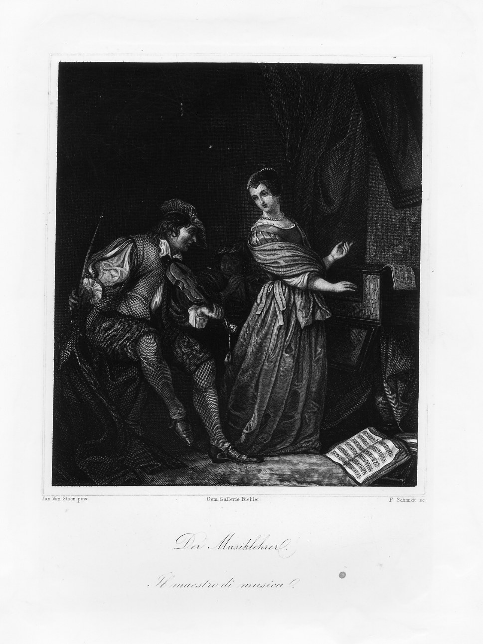 Il maestro di musica (stampa smarginata) di Schmidt Franz, Steen Jan (secondo quarto sec. XIX)