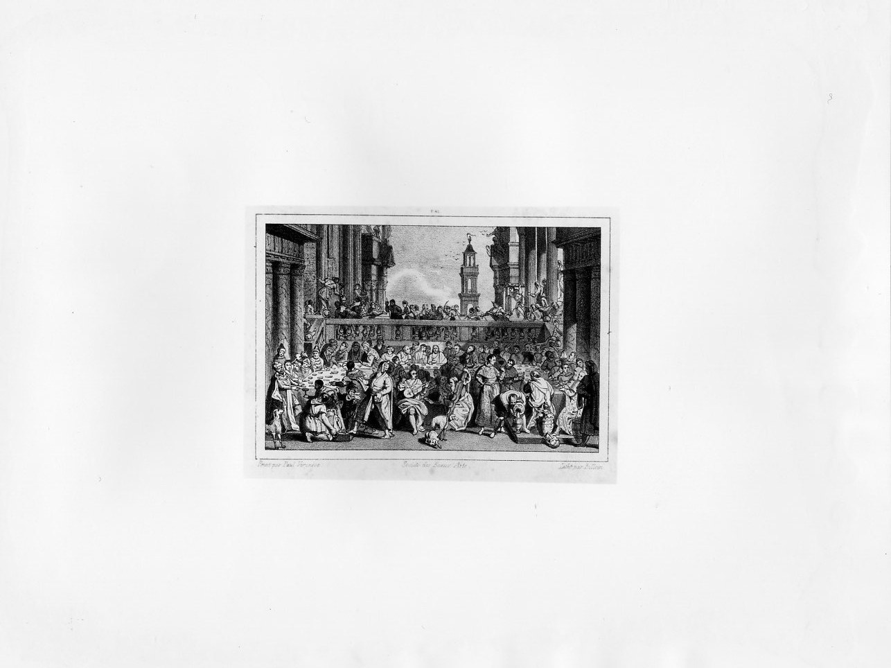 Le Nozze di Cana (stampa) di Billoin Charles, Caliari Paolo detto Paolo Veronese (metà sec. XIX)