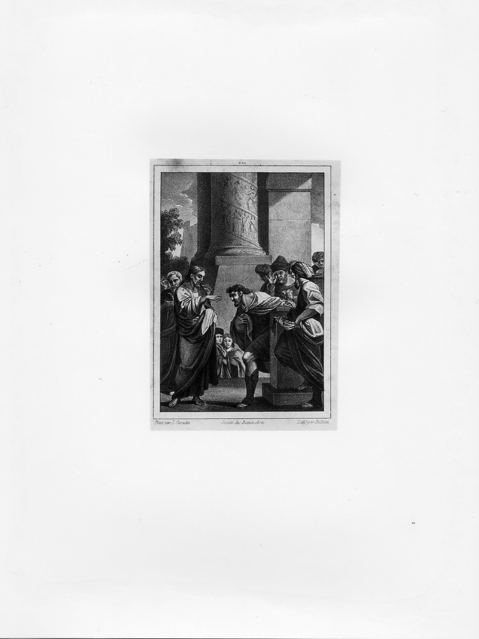 La vocazione di Matteo (stampa) di Billoin Charles, Carracci Ludovico (metà sec. XIX)
