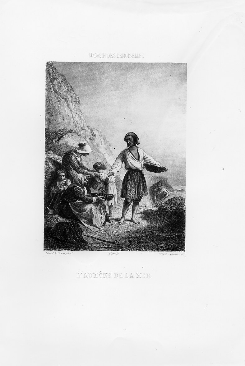 Famiglia di pescatori (stampa smarginata) di Dujardin Joseph Isnard Louis, Duval Lecamus Jules Alexandre (sec. XIX)