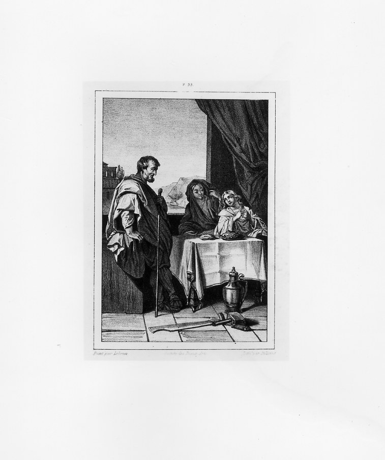 Sacra Famiglia (stampa) di Billoin Charles, Le Brun Charles (metà sec. XIX)