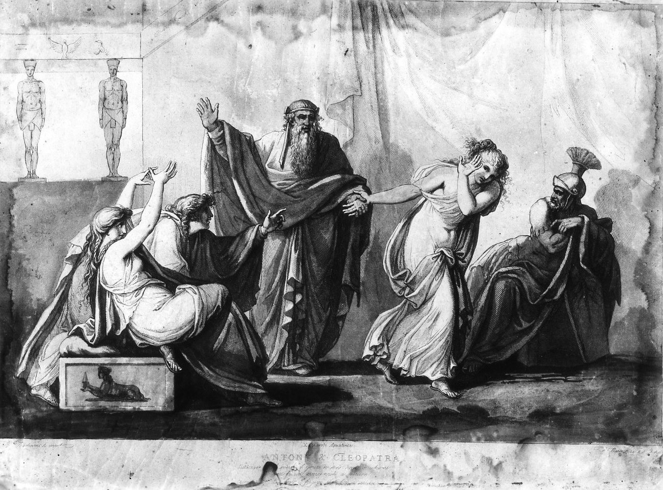 Antonio e Cleopatra (stampa smarginata) di Bartolozzi Francesco, Tresham Henry (sec. XVIII)