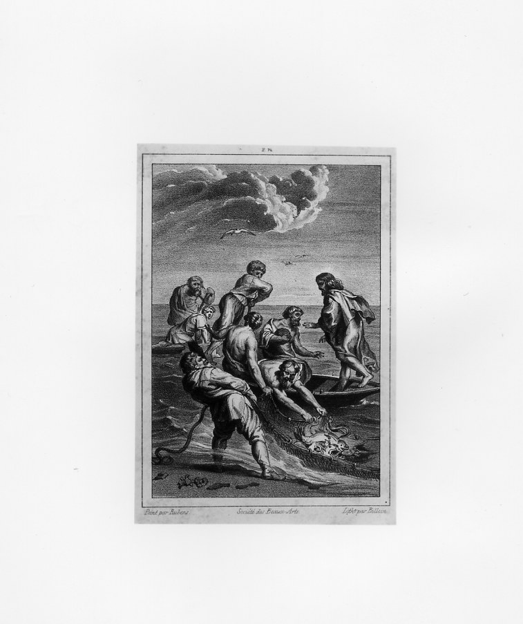 La pesca miracolosa (stampa) di Billoin Charles, Rubens Pieter Paul (metà sec. XIX)