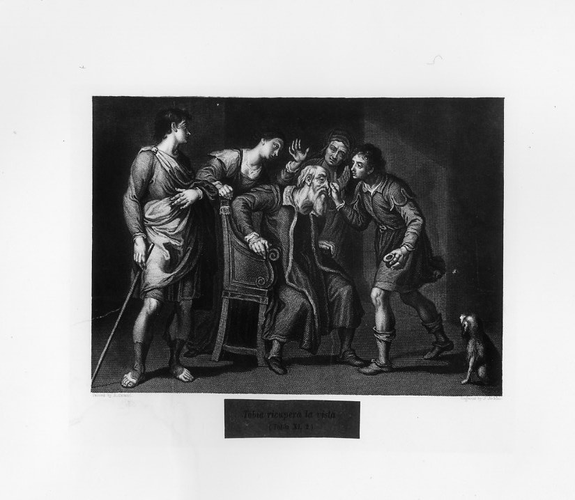 Tobia recupera la vista (stampa smarginata) di Jenkins Joseph John, Carracci Annibale (sec. XIX)