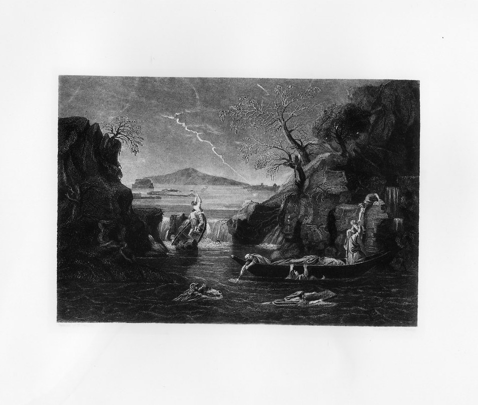 Il Diluvio Universale (stampa smarginata) di Bentley Joseph Clayton, Poussin Nicolas (sec. XIX)