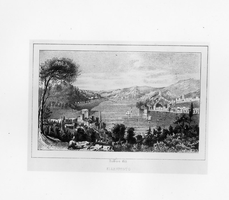 Veduta dell'Ellesponto (stampa) di Dolfino (sec. XIX)