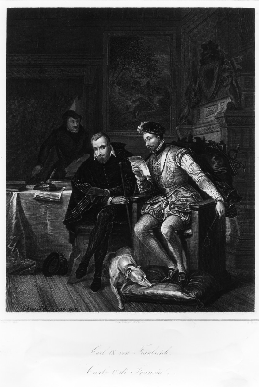 Carlo IX di Francia (stampa smarginata) di Simon A, Hamman Edouard Jean Conrad (seconda metà sec. XIX)