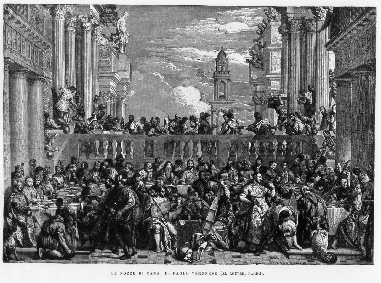 Le Nozze di Cana (stampa) di Gusmand Adolphe, Caliari Paolo detto Paolo Veronese, Harang Guillaume Alphonse detto Cabasson (sec. XIX)