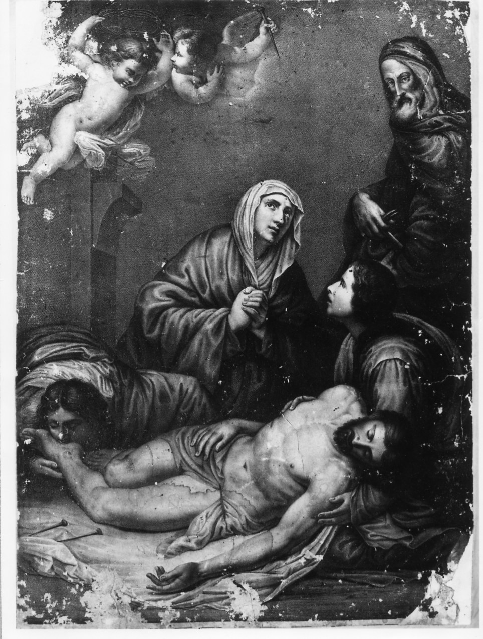 La Pieta' (stampa smarginata) di De Ribera Jusepe detto Spagnoletto (sec. XIX)