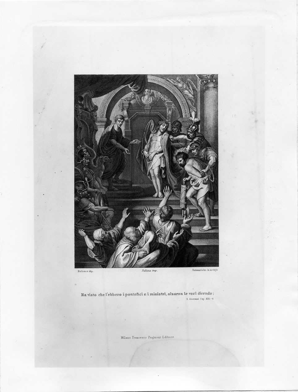Ecce Homo (stampa smarginata) di Rubens Pieter Paul, Santamaria Carlo (metà sec. XIX)