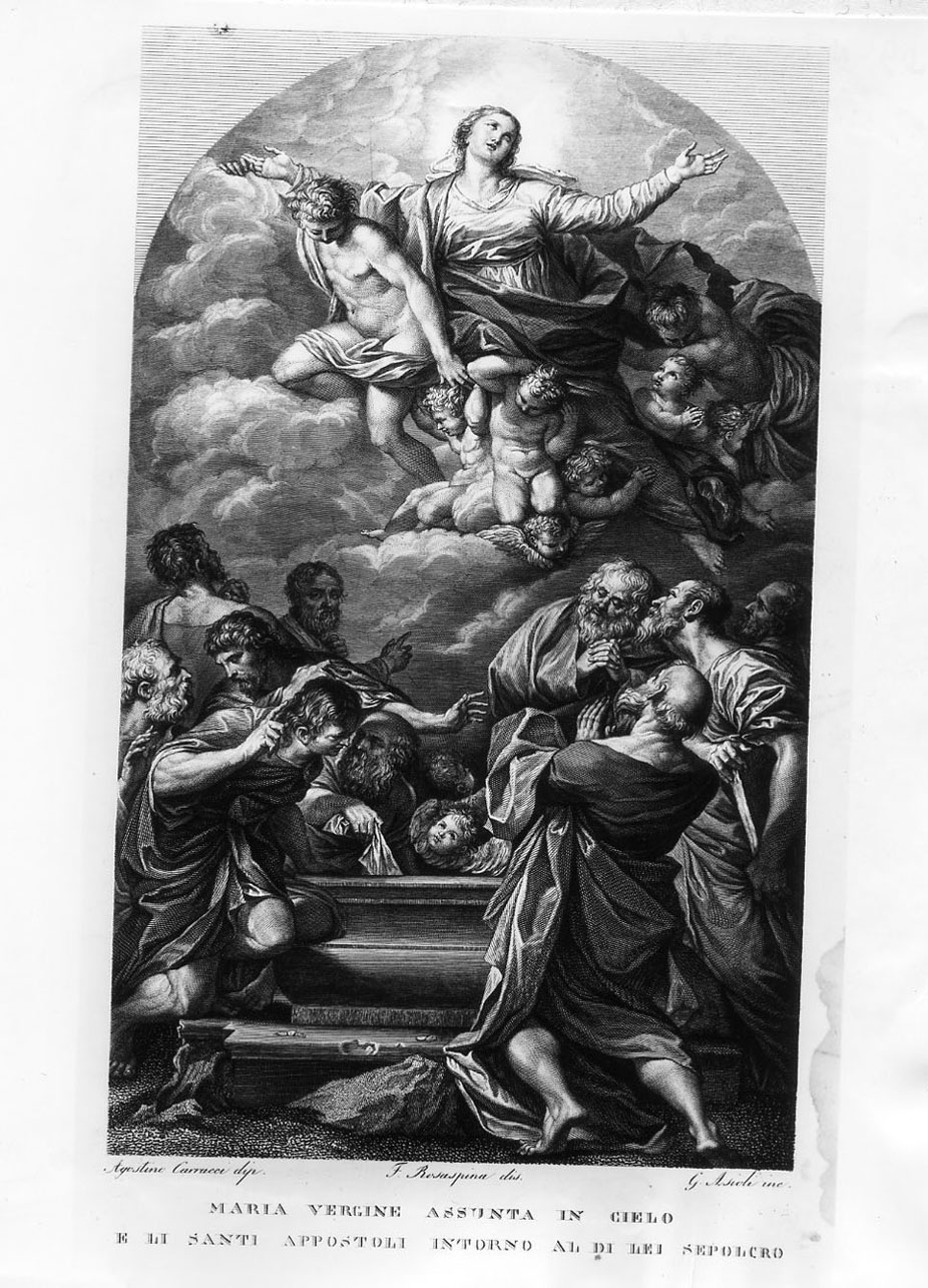 Assunzione della Vergine (stampa) di Asioli Giuseppe, Carracci Agostino, Rosaspina Francesco (sec. XIX)