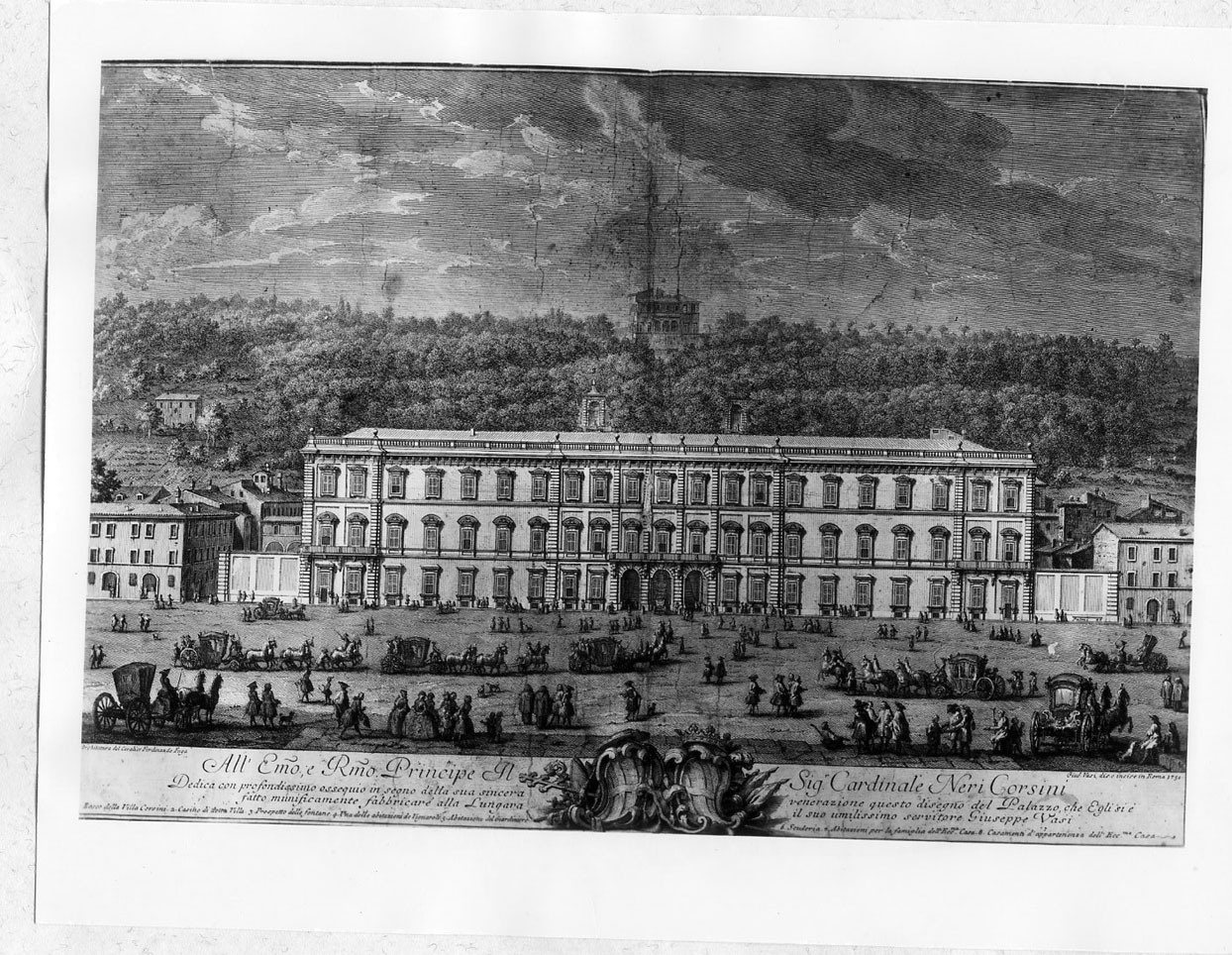 Prospetto di palazzo Corsini a Roma (stampa smarginata) di Vasi Giuseppe (sec. XVIII)