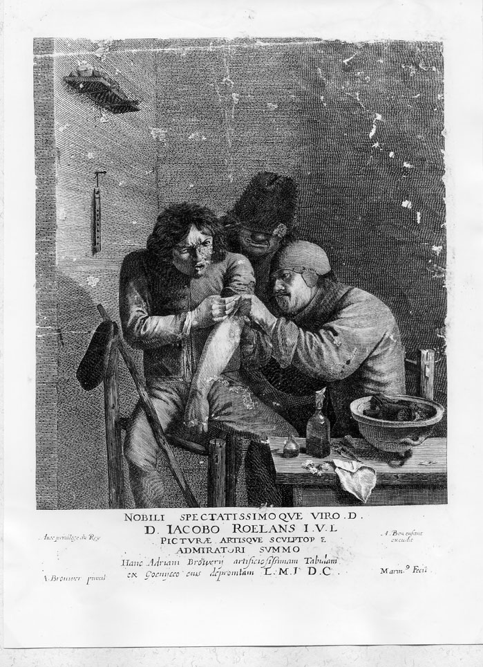 La medicazione (stampa smarginata) di Marinus Ignaz Cornelius, Brouwer Adriaen (secondo quarto sec. XVII)