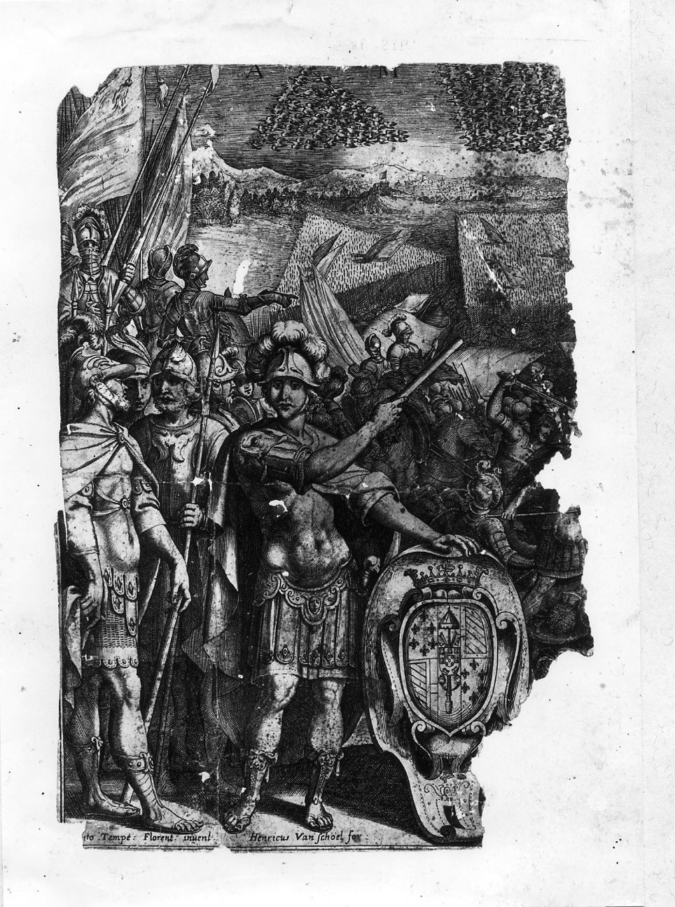 Scena di battaglia (stampa smarginata) di Tempesta Antonio (secc. XVI/ XVII)