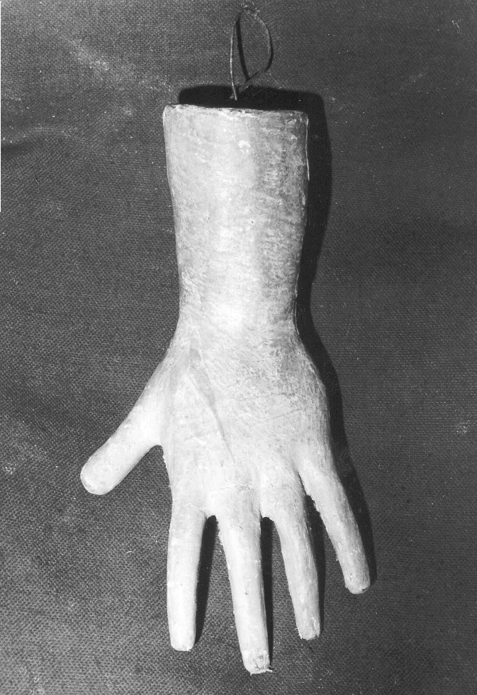 ex voto anatomico, religiosità popolare di nr (Artigiano della cartapesta) (sec. XIX)