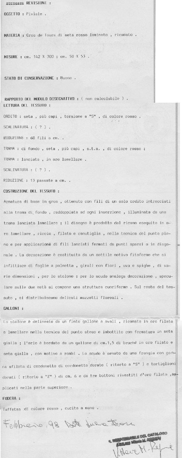 piviale - manifattura Italia meridionale (prima metà sec. XIX)