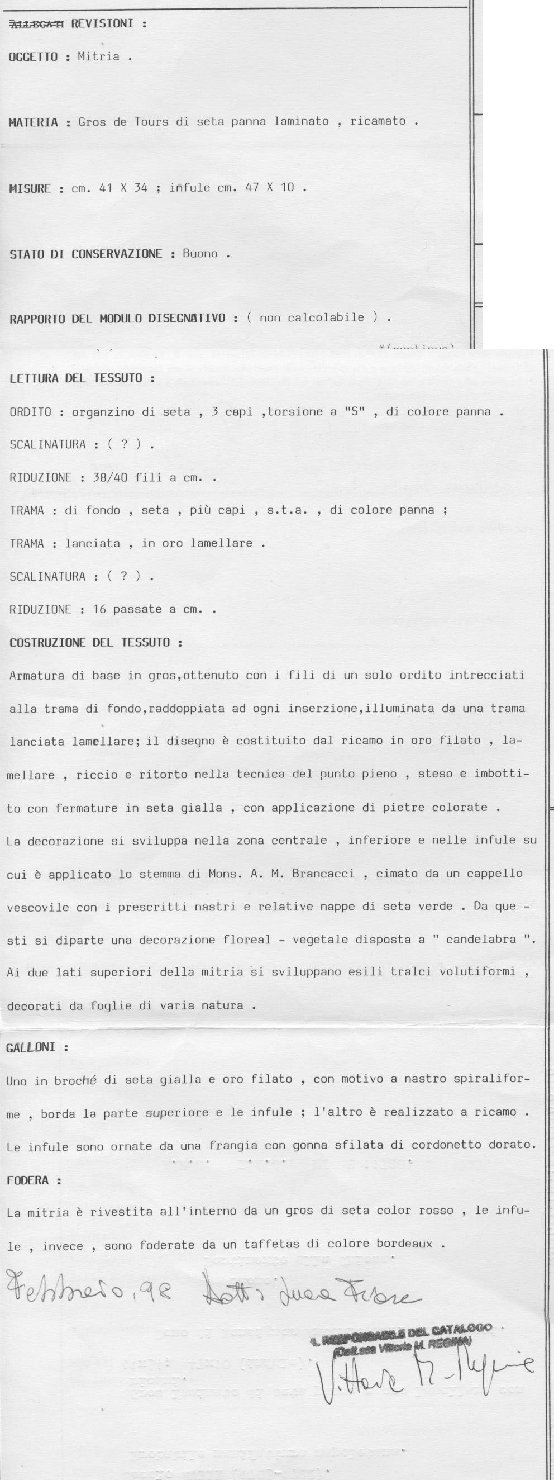 mitria - manifattura napoletana (sec. XVIII)