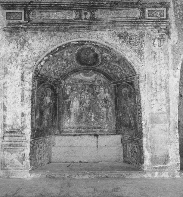 Sant'Orsola e le compagne/ San Pietro/ San Paolo/ Sant'Antonio da Padova (decorazione pittorica, complesso decorativo) - ambito lucano (sec. XVII)