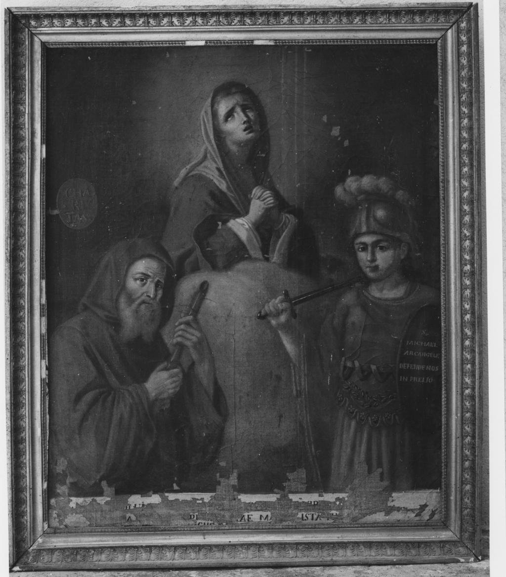Madonna Addolorata con i SS. Francesco da Paola e Michele Arcangelo (dipinto) - ambito Italia meridionale (prima metà sec. XVIII)