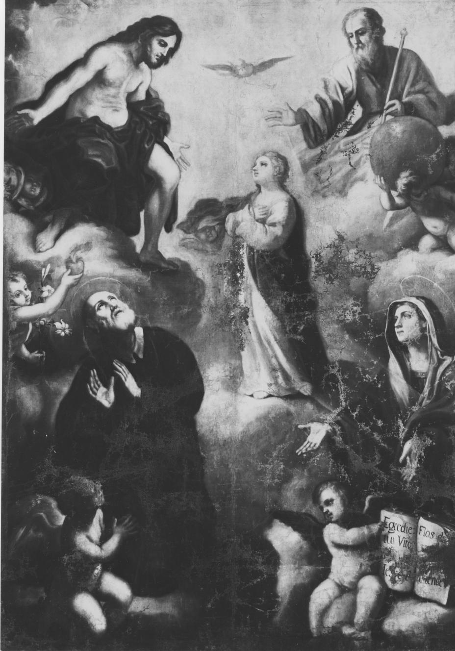 Madonna in Gloria fra Trinità e Santi (dipinto) di Oliva Domenico Simone (seconda metà sec. XVIII)