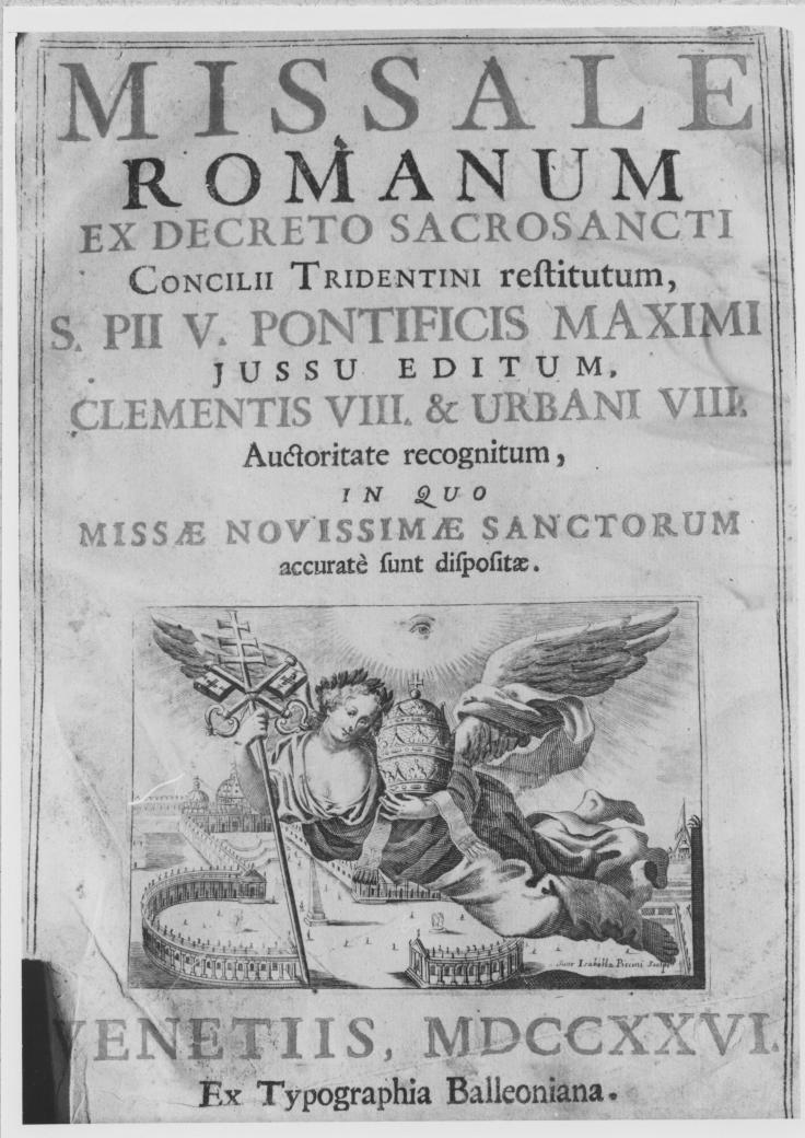 coperta di libro liturgico - Tipografia Balleoniana di Venezia (sec. XVIII)
