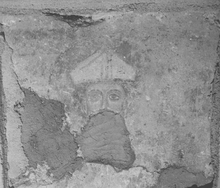 Santo Vescovo (decorazione pittorica) - ambito lucano (fine sec. XIII)