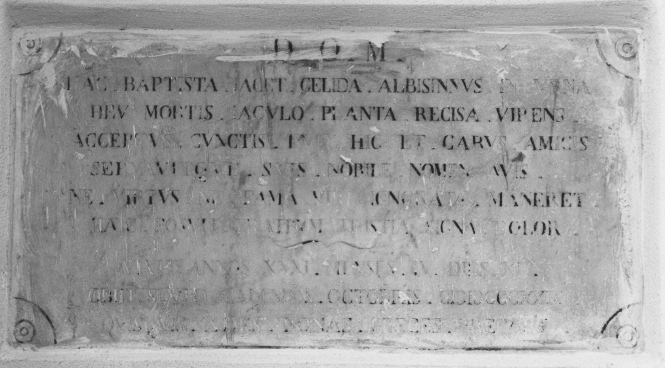 lapide tombale - bottega lucana (sec. XIX)