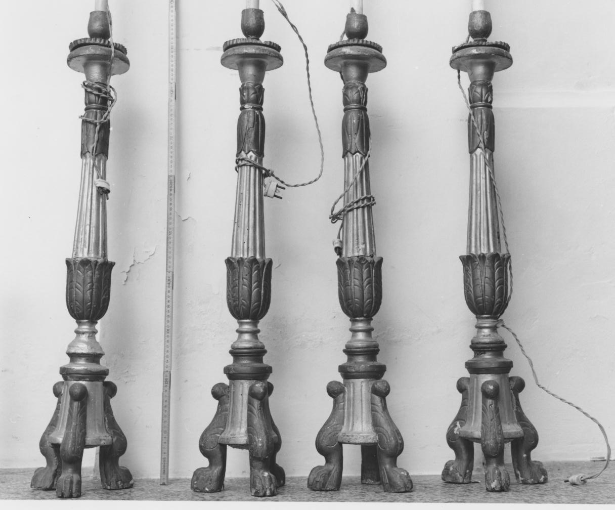 candeliere, serie - bottega napoletana (metà sec. XIX)