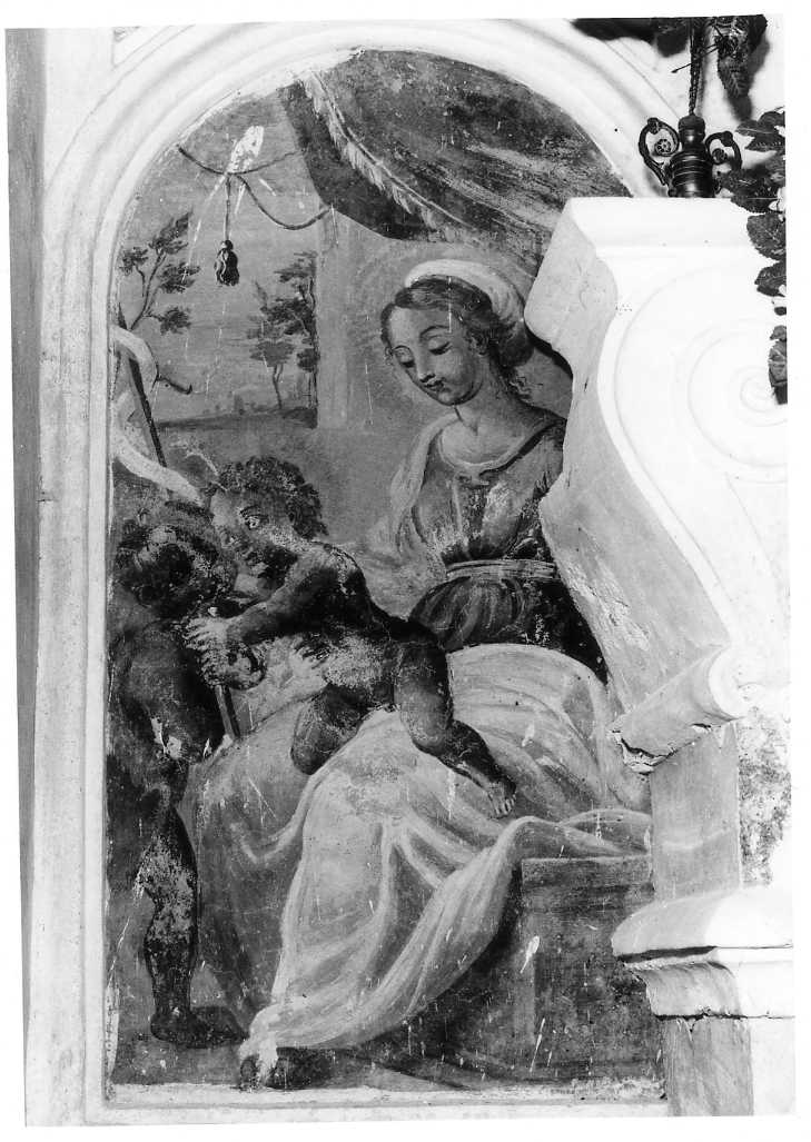 Madonna con Bambino e San Giovannino (dipinto) - ambito Italia meridionale (prima metà sec. XVIII)