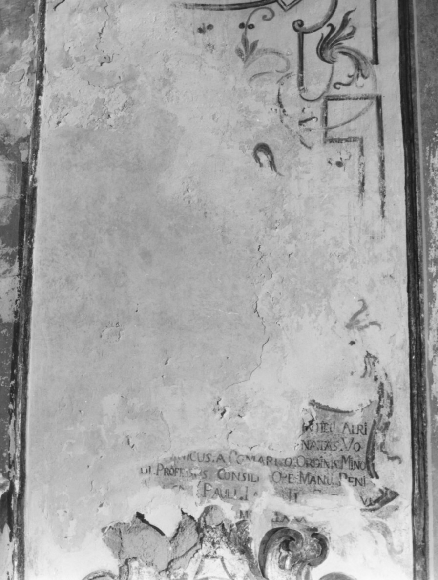 cartiglio con iscrizione (dipinto) di La(...)za Francesco Paolo (sec. XVIII)