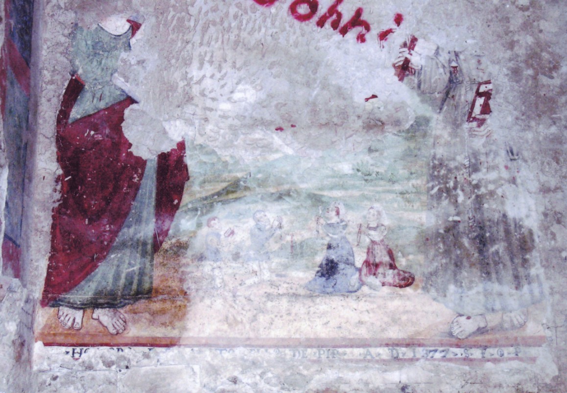 Santo/ San Francesco e devoti (dipinto) - ambito Italia meridionale (sec. XVI)