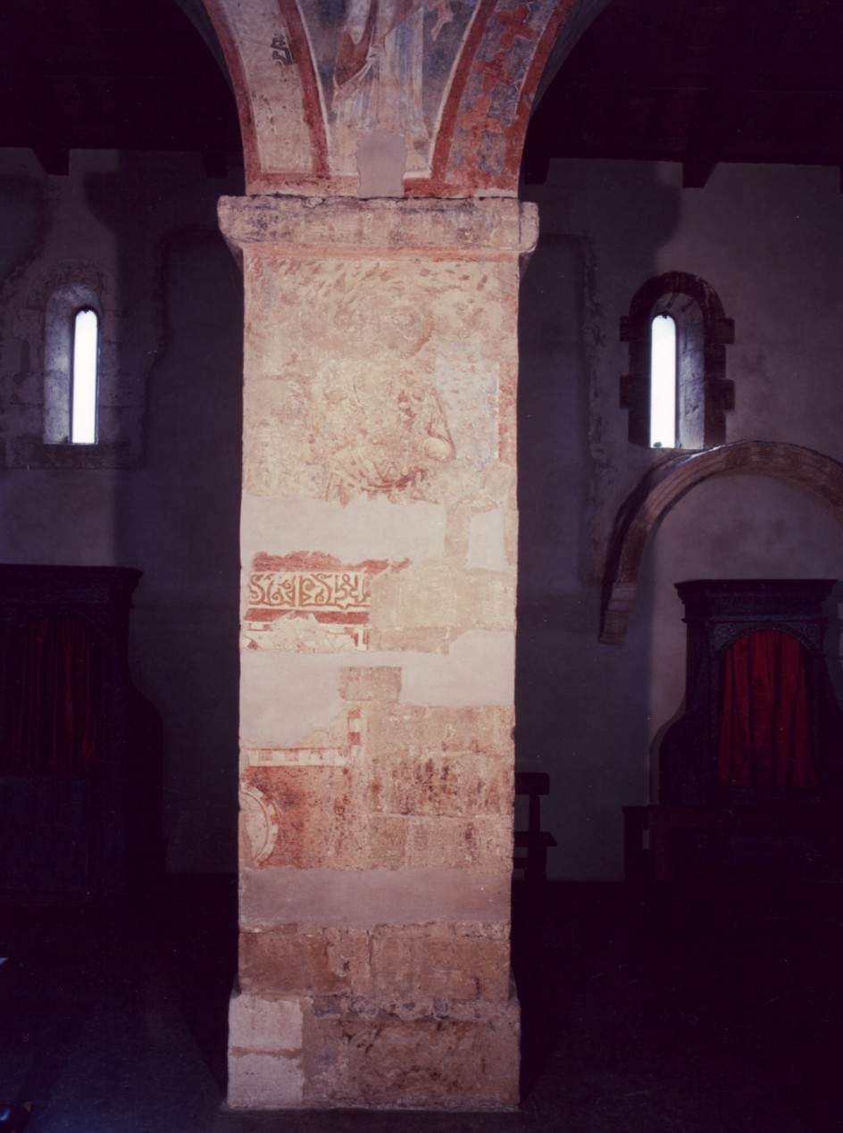 Santo e motivi decorativi (dipinto) - ambito Italia meridionale (fine/inizio secc. XII/ XIII)