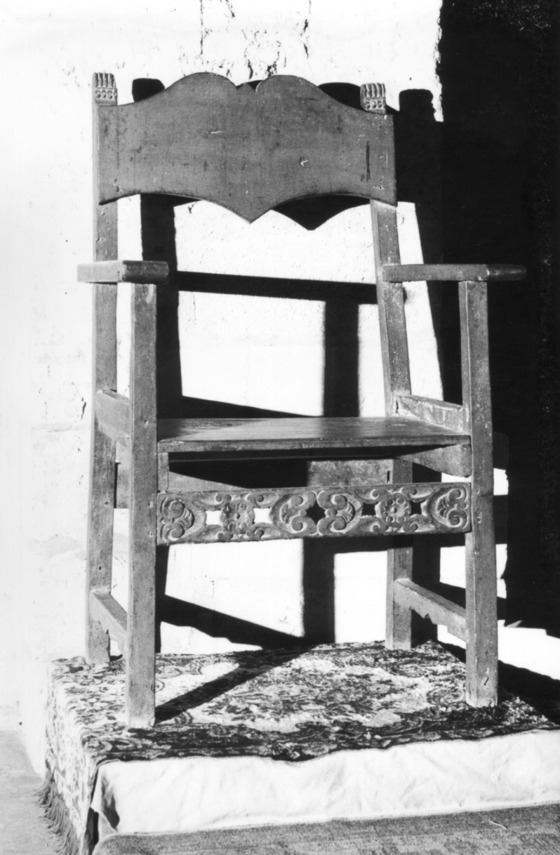 sedia - a braccioli - ambito lucano (ultimo quarto sec. XIX)